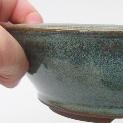 Ceramic bonsai bowl 16 x 16 x 5,5 cm, color green - 2