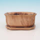Bonsai bowl + tray H01 - tray 12 x 9 x 5 cm, tray 11,5 x 8,5 x 1 cm, beige - bowl 12 x 9 x 5 cm, tray 11,5 x 8,5 x 1 cm - 2/3