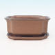 Bonsai bowl + tray H01 - tray 12 x 9 x 5 cm, tray 11,5 x 8,5 x 1 cm, brown - bowl 12 x 9 x 5 cm, tray 11,5 x 8,5 x 1 cm - 2/3