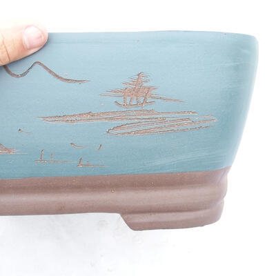 Bonsai bowl 40 X 30 X 14 cm, brown-blue color - 2