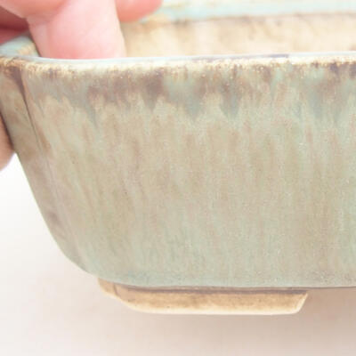 Ceramic bonsai bowl 17.5 x 14.5 x 5 cm, color green - 2