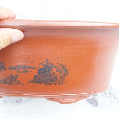 Bonsai bowl 37 x 28 x 12 cm, brick color - 2