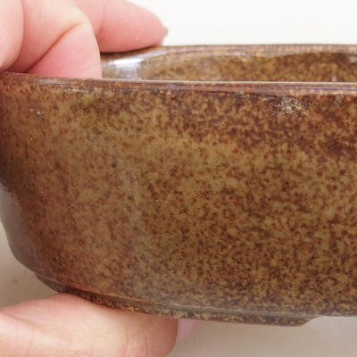 Ceramic bonsai bowl 14.5 x 9 x 3.5 cm, brown color - 2