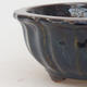 Ceramic bonsai bowl 11,5 x 11,5 x 4,5 cm, brown-blue color - 2/4