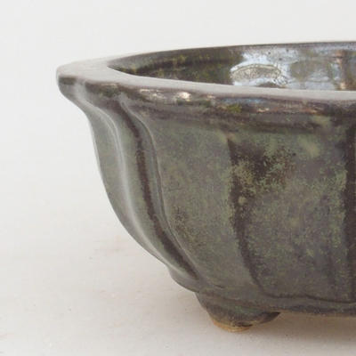 Ceramic bonsai bowl 11,5 x 11,5 x 4,5 cm, gray-green color - 2