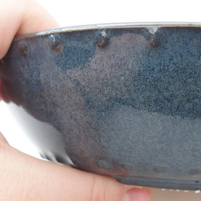 Ceramic bonsai bowl 17.5 x 17.5 x 5.5 cm, color blue - 2