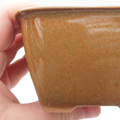 Ceramic bonsai bowl 8.5 x 8.5 x 5 cm, brown color - 2