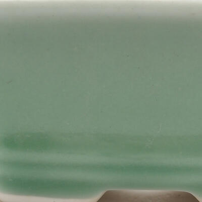 Ceramic bonsai bowl 10 x 7.5 x 4 cm, color green - 2