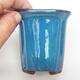Ceramic bonsai bowl 8.5 x 8.5 x 9.5 cm, color blue - 2/3