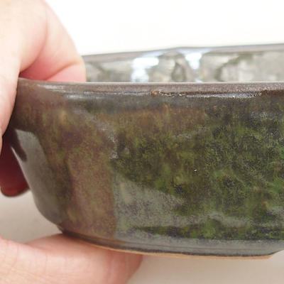 Ceramic bonsai bowl 14.5 x 9 x 3.5 cm, color green - 2