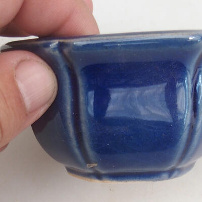 Ceramic bonsai bowl 8 x 8 x 4.5 cm, color blue - 2