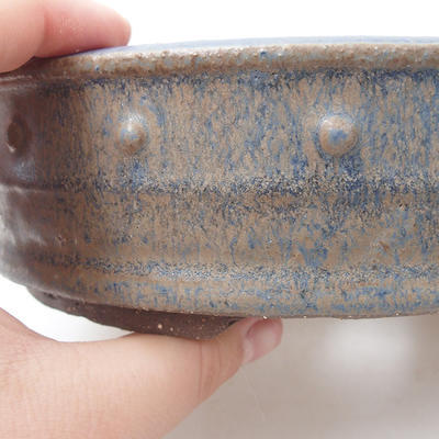 Ceramic bonsai bowl 18 x 18 x 5 cm, color brown-blue - 2