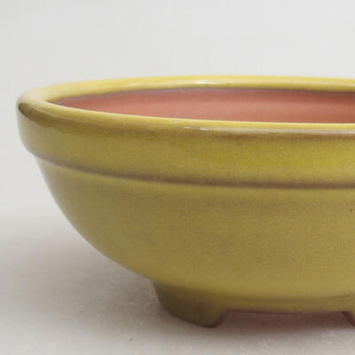 Ceramic bonsai bowl 9 x 9 x 3.5 cm, color yellow - 2