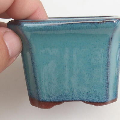 Ceramic bonsai bowl 7 x 7 x 5 cm, color blue - 2