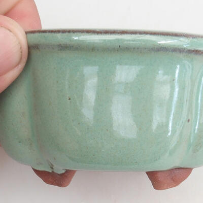 Ceramic bonsai bowl 9.5 x 8 x 5 cm, color green - 2