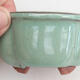 Ceramic bonsai bowl 9.5 x 8 x 5 cm, color green - 2/3