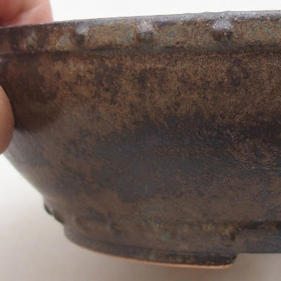 Ceramic bonsai bowl 17 x 17 x 4.5 cm, gray color - 2