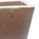 Ceramic bonsai bowl 7.5 x 7.5 x 10 cm, color brownish green - 2/3