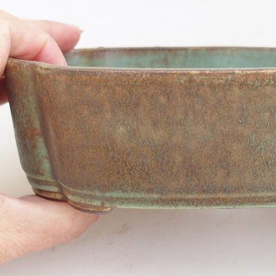 Ceramic bonsai bowl 17.5 x 13 x 4.5 cm, color green - 2