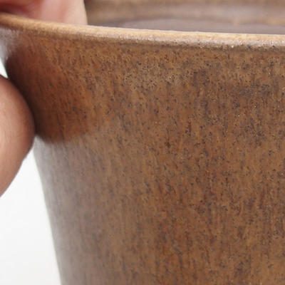 Ceramic bonsai bowl 13 x 13 x 12.5 cm, brown color - 2