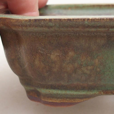 Ceramic bonsai bowl 15 x 11.5 x 4.5 cm, color green - 2