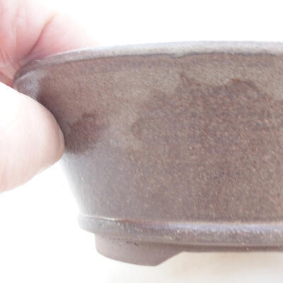 Ceramic bonsai bowl 13 x 13 x 5 cm, brown color - 2