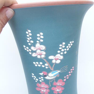 Ceramic bonsai bowl 21 x 21 x 27 cm, color blue - 2