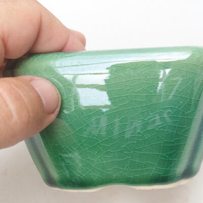 Ceramic bonsai bowl 10 x 10 x 6 cm, color green - 2