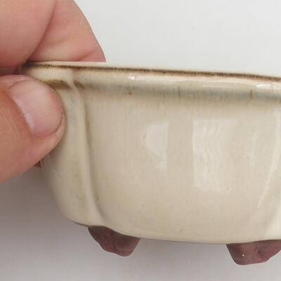 Ceramic bonsai bowl 9.5 x 8 x 5 cm, color beige - 2
