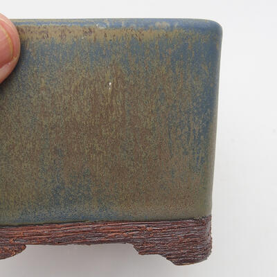 Ceramic bonsai bowl 10 x 10 x 8.5 cm, color brown-blue - 2