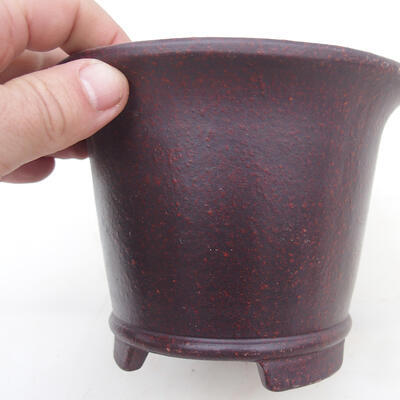 Bonsai bowl 14.5 x 14.5 x 11.5 cm, color brown-red - 2