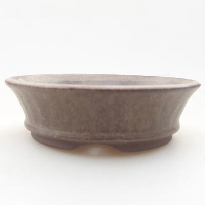 Ceramic bonsai bowl 10.5 x 10.5 x 3 cm, brown color - 2