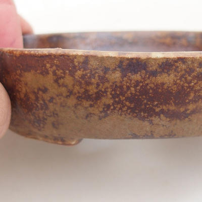 Ceramic bonsai bowl 10.5 x 10.5 x 2.5 cm, brown color - 2