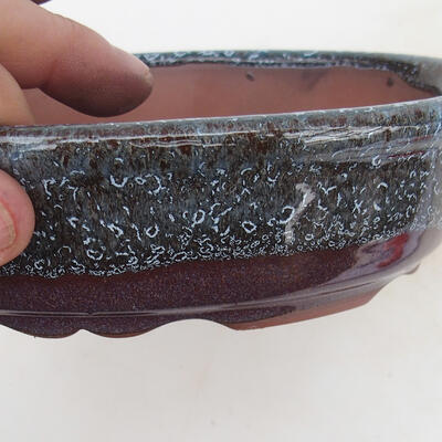 Bonsai bowl 18.5 x 14.5 x 4.5 cm, wine-white color - 2