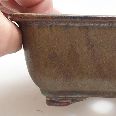 Ceramic bonsai bowl 13 x 10 x 5.5 cm, color green - 2