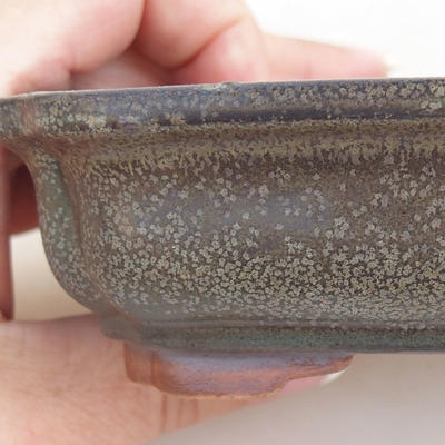 Ceramic bonsai bowl 13 x 10 x 3.5 cm, gray color - 2