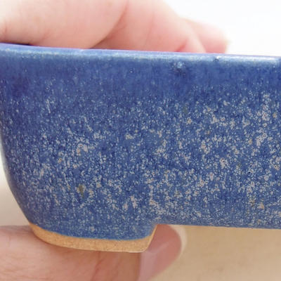 Ceramic bonsai bowl 12.5 x 9.5 x 3 cm, color blue - 2