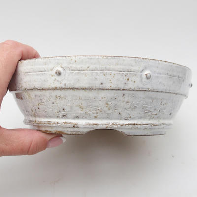 Ceramic bonsai bowl 17 x 17 x 5,5 cm, white color - 2