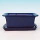 Bonsai bowl H1 - 11,5 x 10 x 4,5 cm, 1 x 9,5 x 1 cm, blue - 11.5 x 10 x 4.5 cm, tray 1 x 9.5 x 1 cm - 2/3