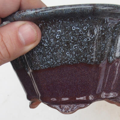 Bonsai bowl 15.5 x 13 x 7.5 cm, wine color - 2