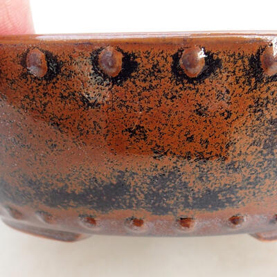 Ceramic bonsai bowl 17 x 17 x 4.5 cm, brown color - 2