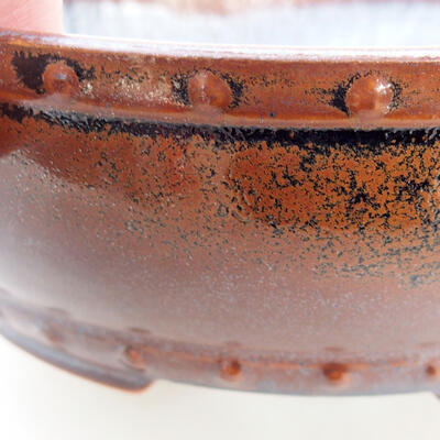 Ceramic bonsai bowl 17 x 17 x 5 cm, color brown - 2