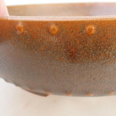 Ceramic bonsai bowl 16.5 x 16.5 x 4.5 cm, brown color - 2