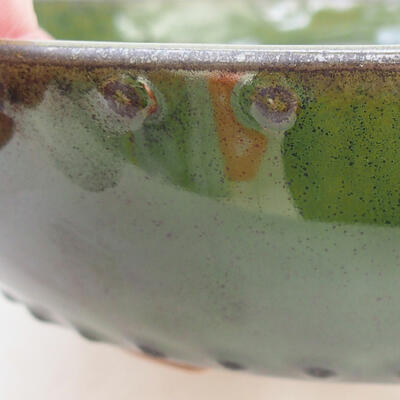 Ceramic bonsai bowl 17 x 17 x 4.5 cm, color green - 2