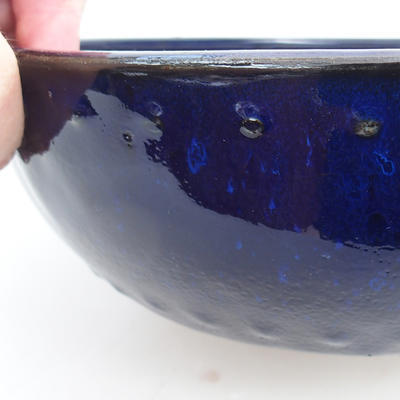 Ceramic bonsai bowl 23.5 x 23.5 x 7 cm, color blue - 2