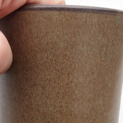 Ceramic bonsai bowl 10 x 10 x 13 cm, color brown - 2