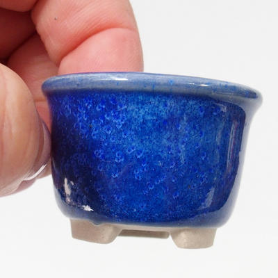 Mini bonsai bowl 4 x 4 x 3 cm, color blue - 2