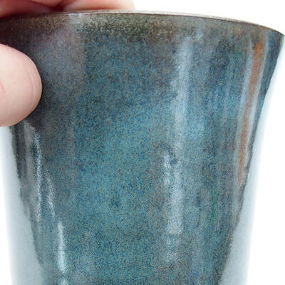 Ceramic bonsai bowl 10 x 10 x 14 cm, color blue - 2