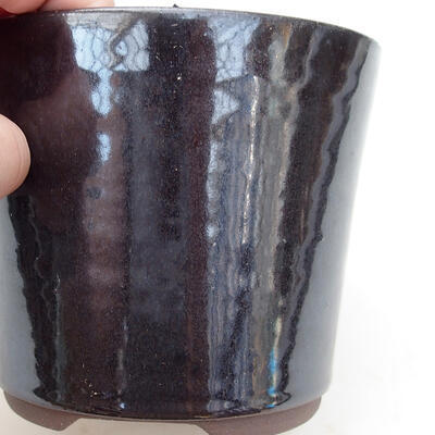 Ceramic bonsai bowl 11 x 11 x 10 cm, metal color - 2