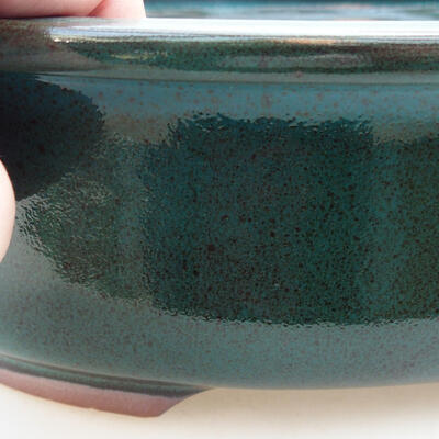 Ceramic bonsai bowl 22 x 17.5 x 8 cm, color green - 2